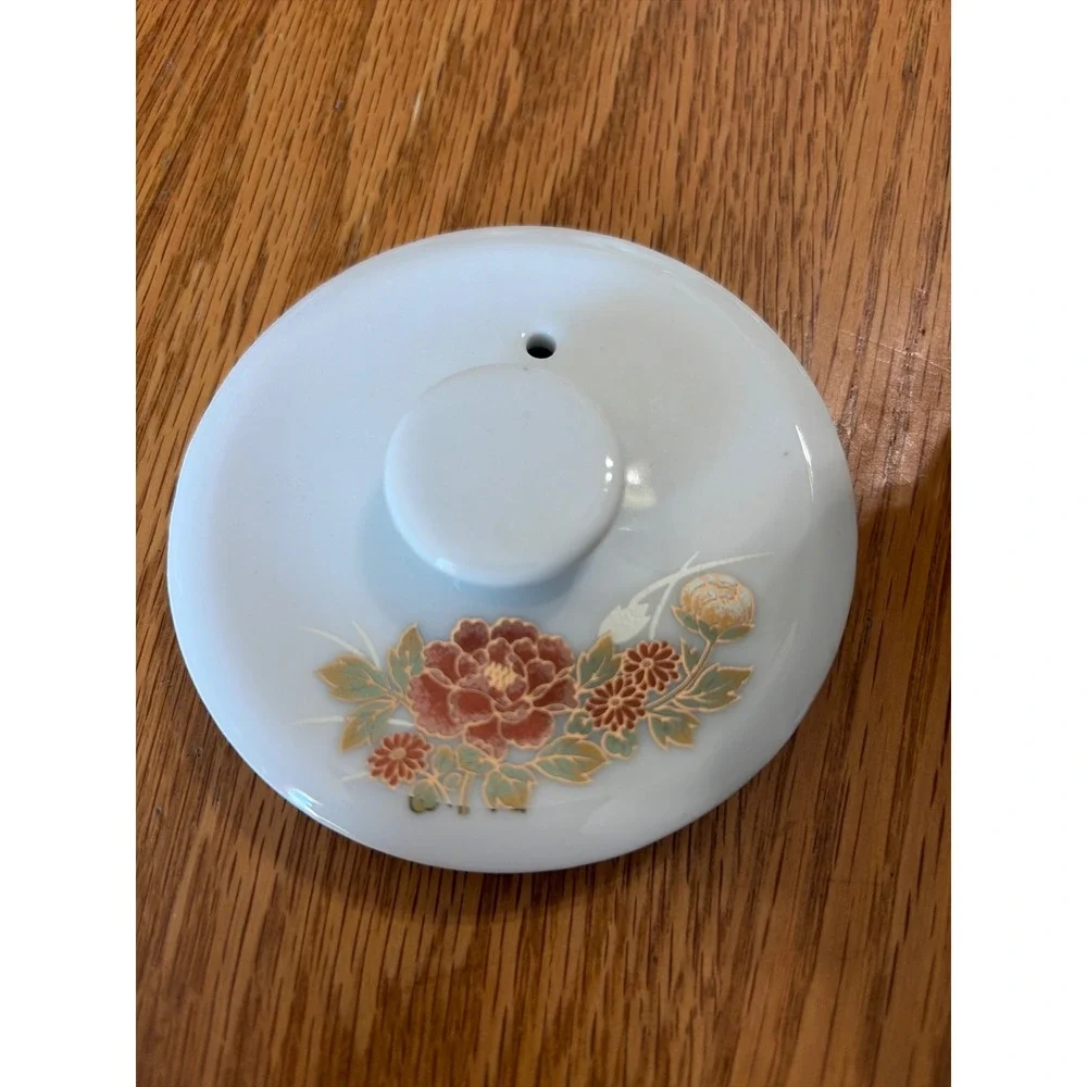 Vintage Japanese Porcelain Tea Set Floral Peony Gold Gilt Teapot 3 Cups Infuser